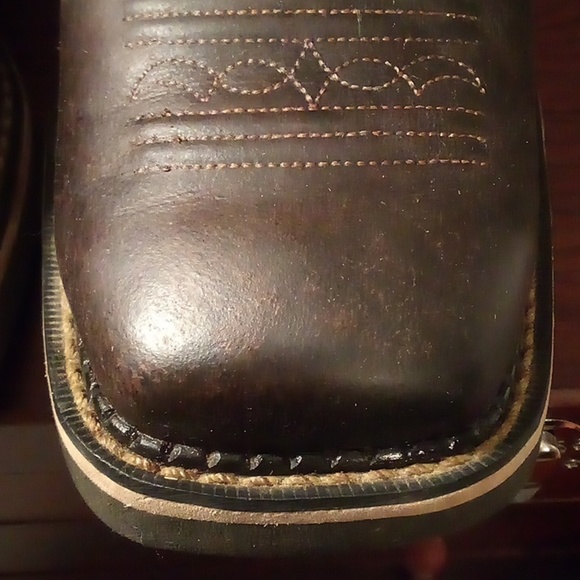 Justin Gypsy Floral Brown Leather Square Soft Toe Cowgirl Western Boots -Size 9B - Picture 15 of 15